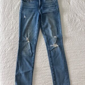 Paige Hoxton Ankle Distressed Blue Jeans